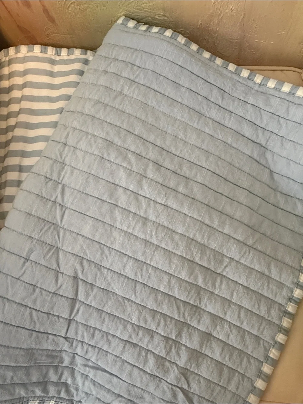 Ugg Striped Cotton sample Pillowcases 2. Blue/White & 1. Sandstone-white Queen